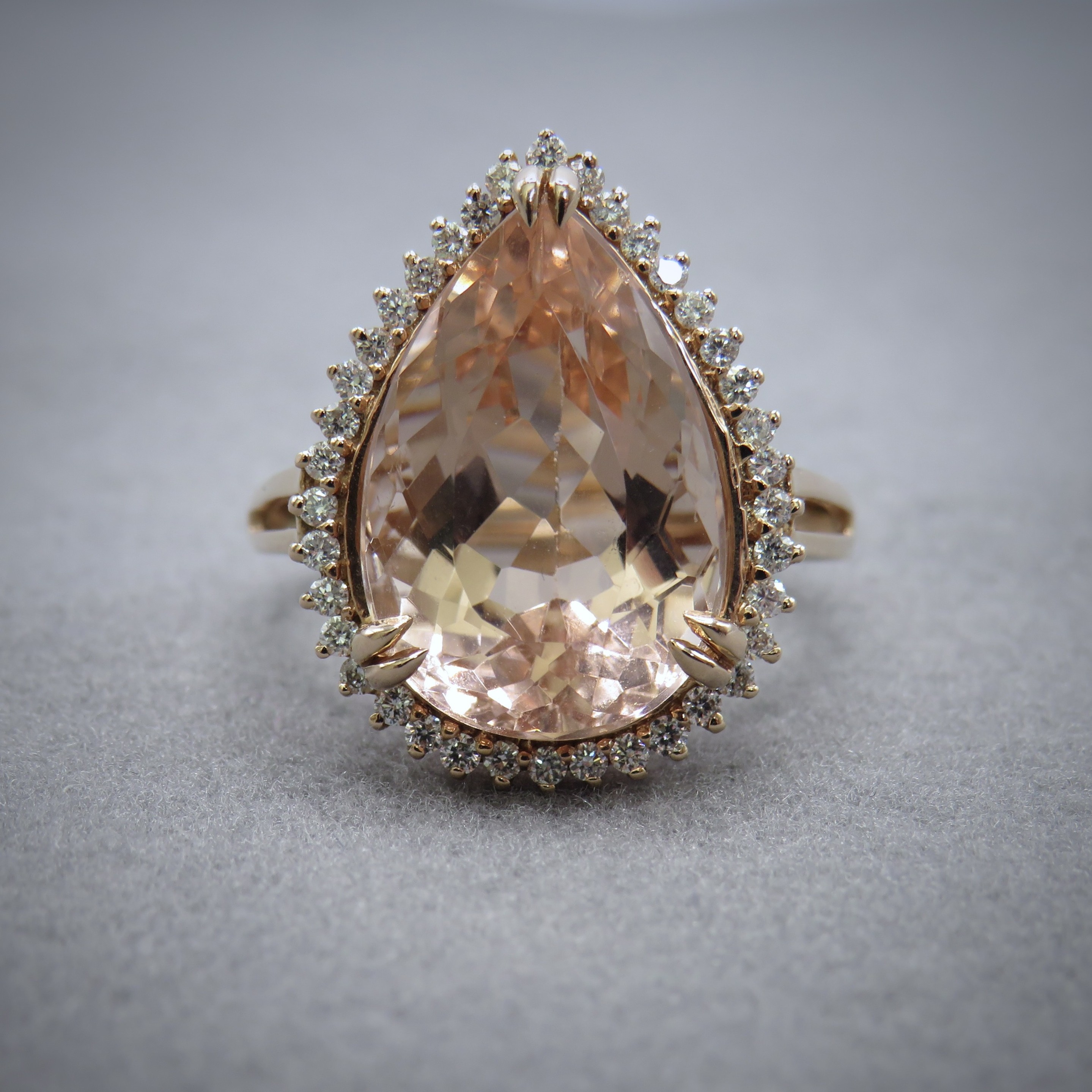 Pear shaped morganite ring