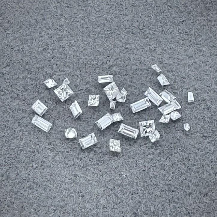 Natural emerald cut diamonds