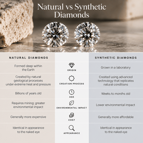 synthetic vs natural diamond diagram